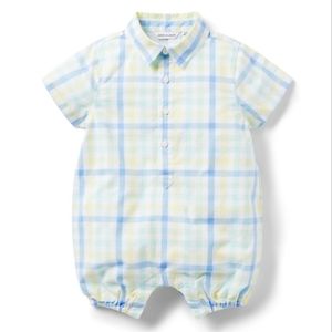 Janie and Jack Baby Plaid Poplin Romper